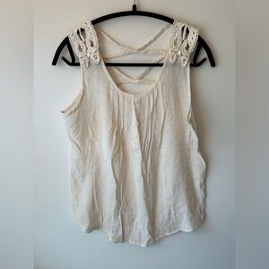 Cream-Colored Linen-Like Top